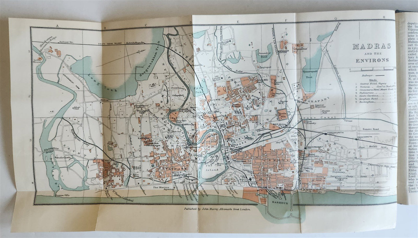 1926 HANDBOOK for TRAVELLERS in INDIA BURMA CEYLON antique ILLUSTRATED w/ MAPS
