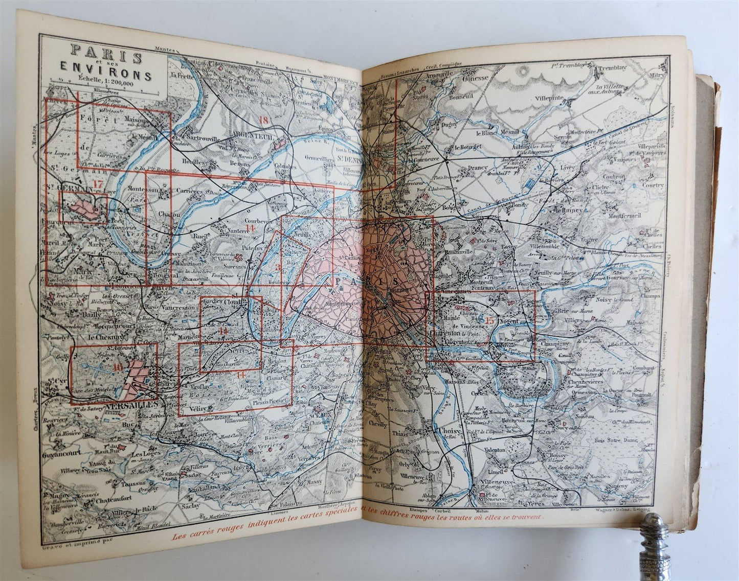 1896 BAEDERKER'S PARIS and ITS ENVIRONS antique ILLUSTRATED w/ MAPS & PLANS