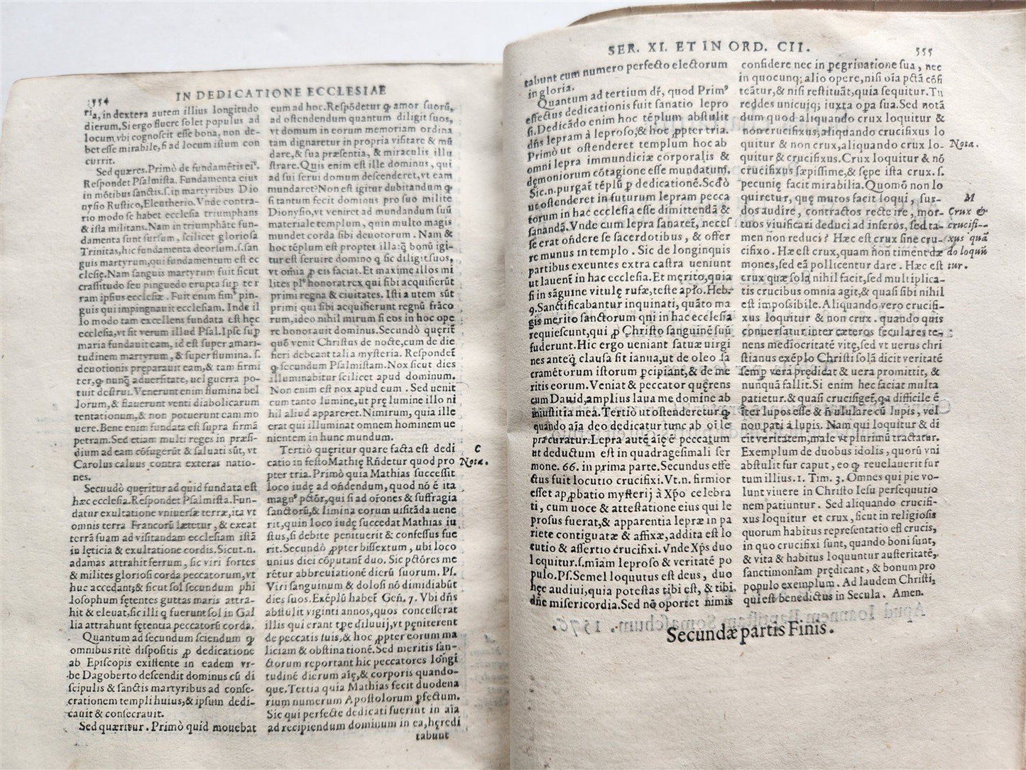 1576 SERMONUM de SANTIS by Johannes Raulin antique VELLUM BINDING