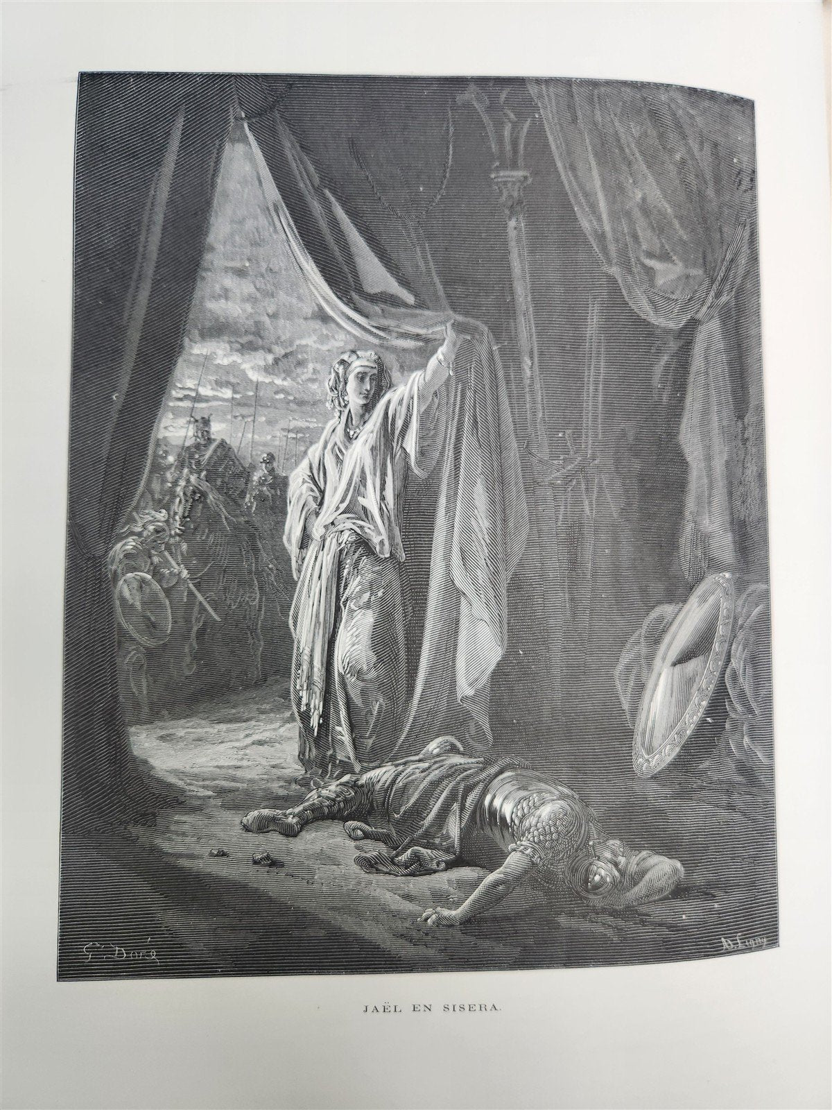 1870 BIBLE in DUTCH GUSTAVE DORE LLUSTRATED MASSIVE FOLIO antique 200 plates