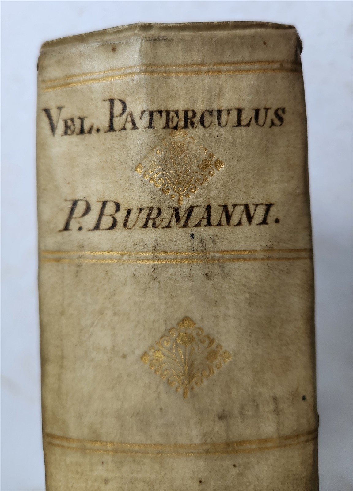 1756 ROMAN HISTORY by V. Paterculi antique VELLUM PRIZE BINDING w/ COAT OF ARMS