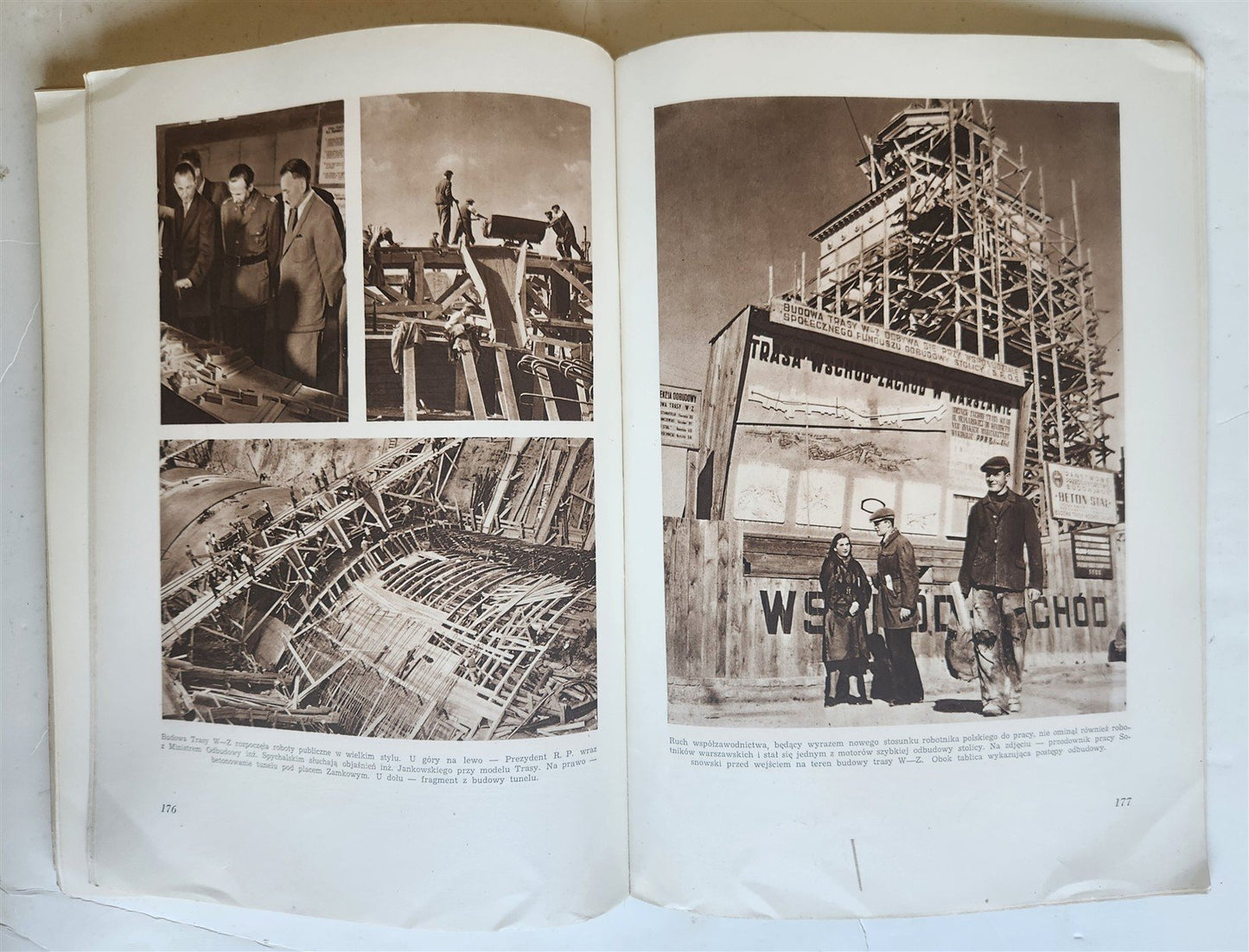 1949 WARSZAWA STOLICA POLSKI vintage ILLUSTRATED PHOTO BOOK Warsaw Poland FOLIO