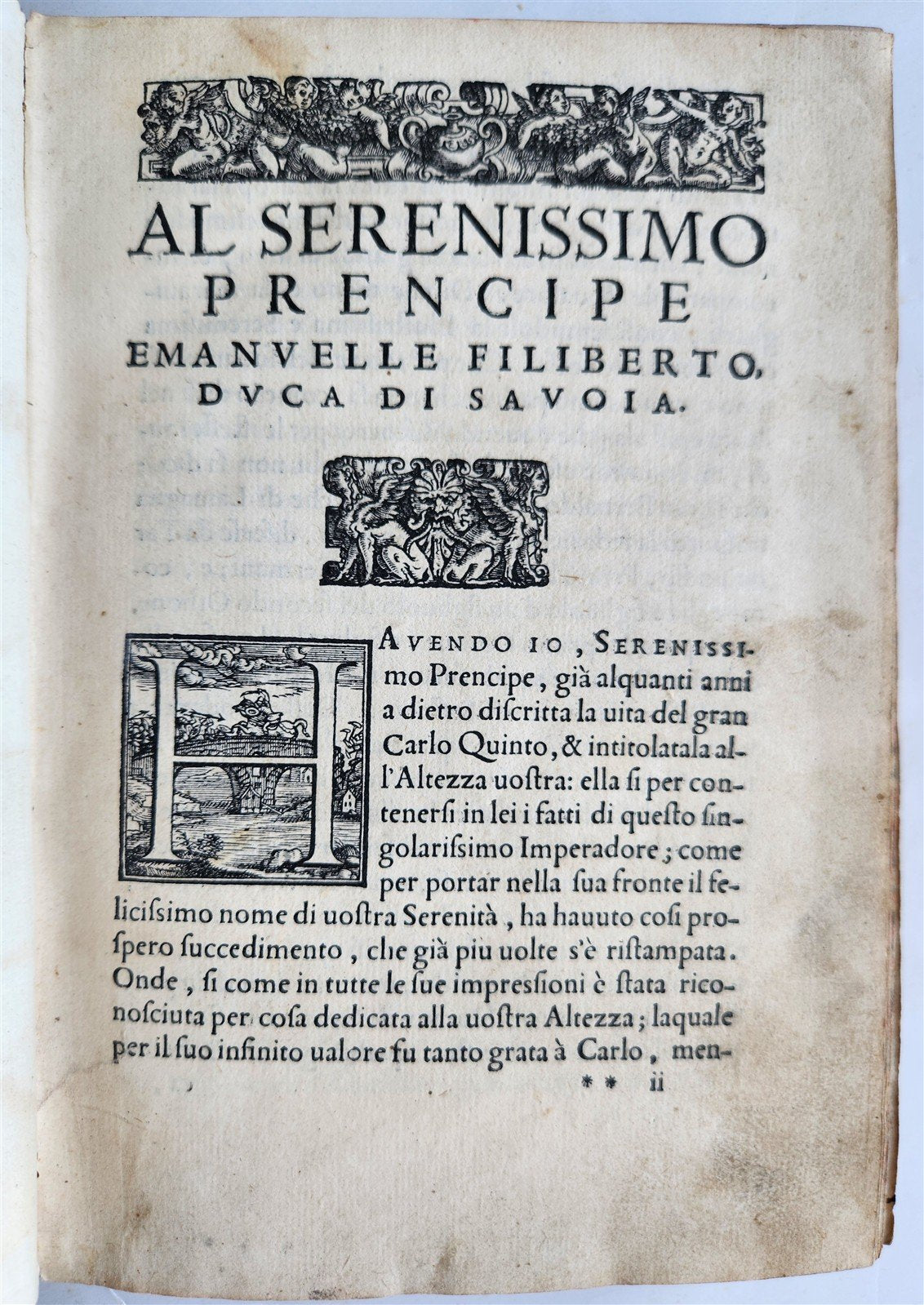 1567 LIFE of CHARLES V by Lodovico Dolce antique VELLUM BINDING 16th CENTURY