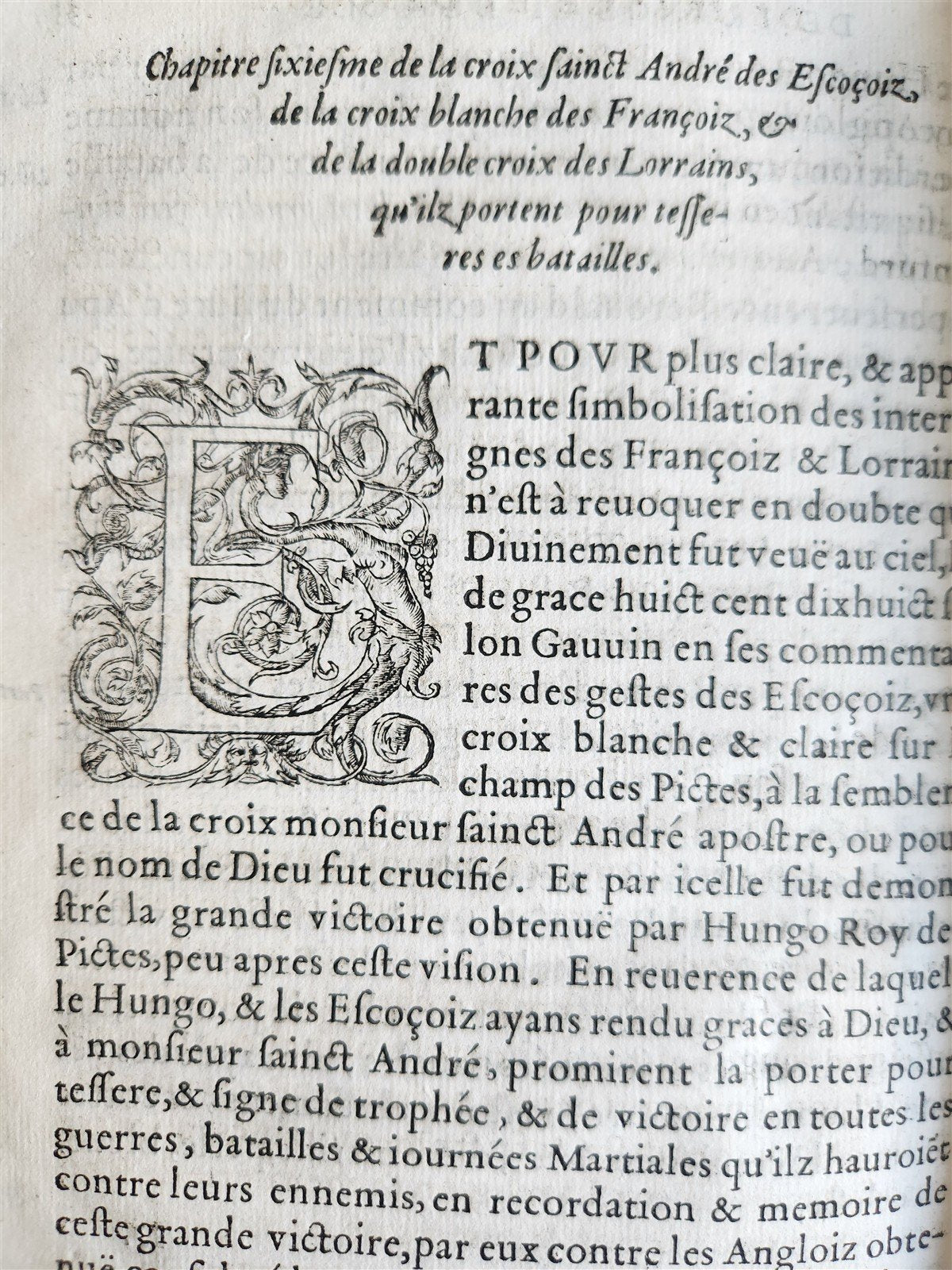 1555 WORK ON HERALDRY OF FRANCE SCOTLAND & LORRAINE antique 16th century
