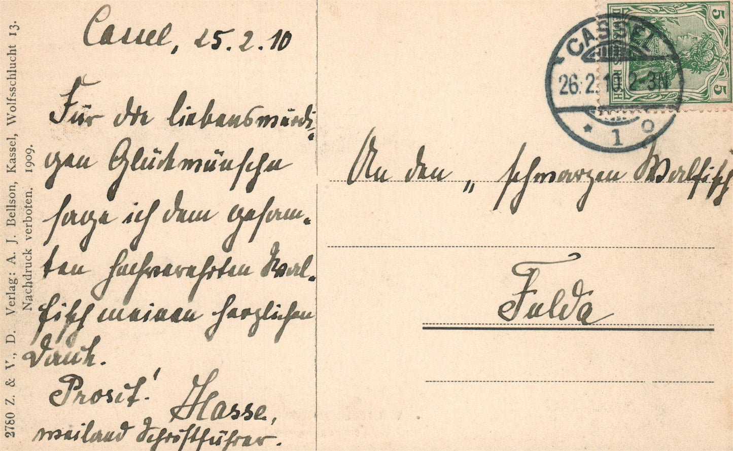 WILHELMSHOHE GERMANY LOWENBURCHOF ANTIQUE POSTCARD