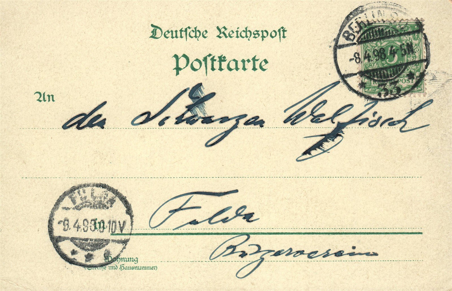 BERLIN GERMANY RAILROAD STATION ANTIQUE POSTCARD