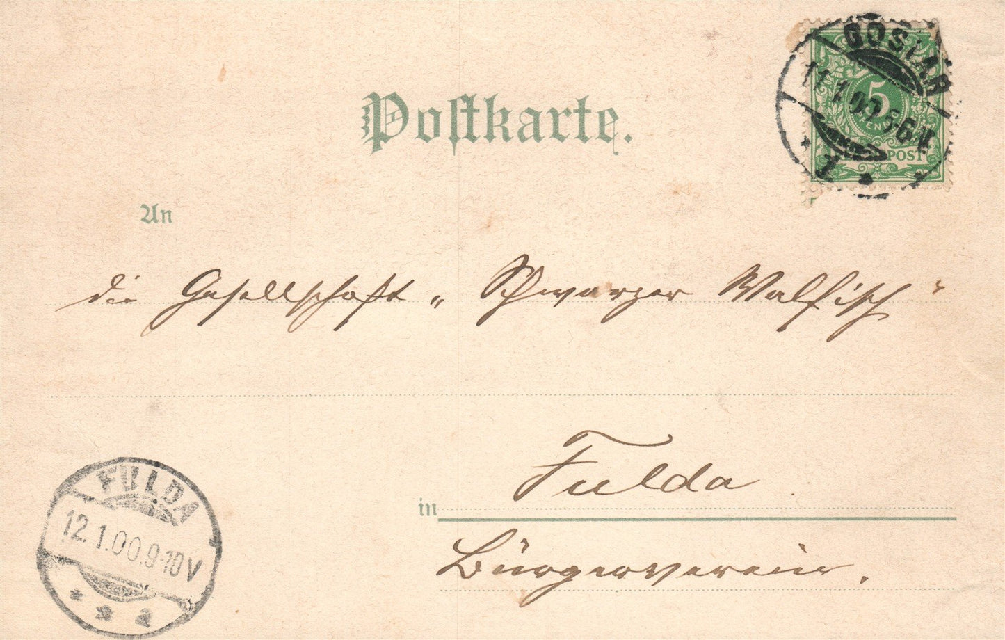 KAISERHAUS GOSLAR GERMANY 1900 ANTIQUE POSTCARD