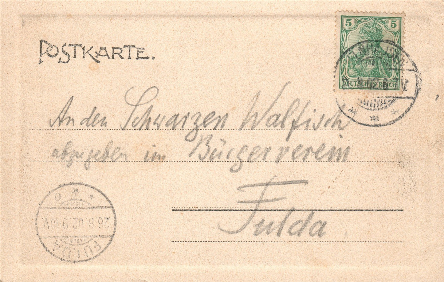 GELNHAUSEN GERMANY 1902 ANTIQUE POSTCARD