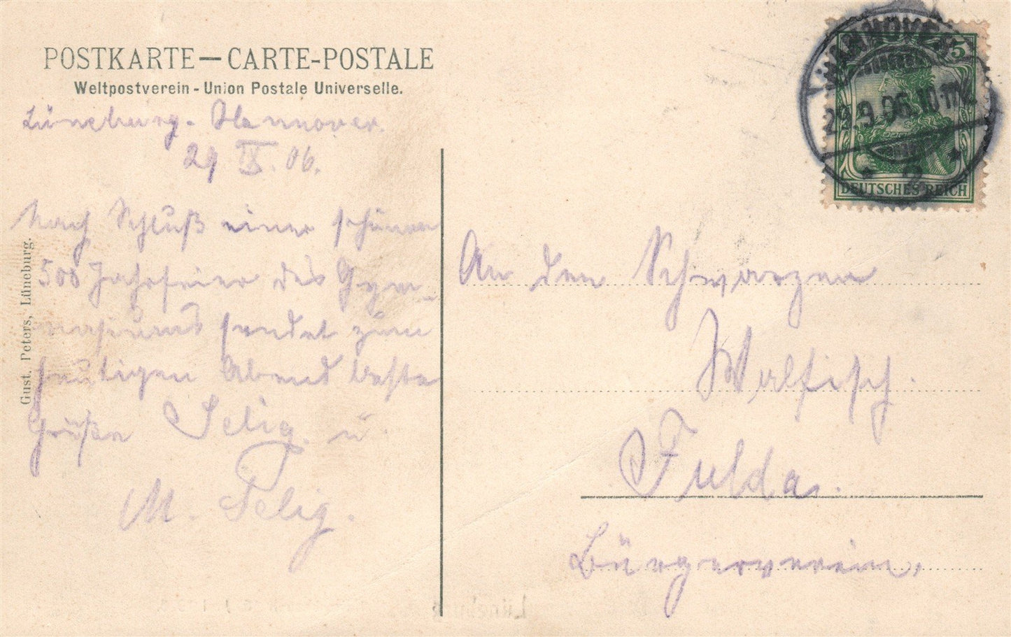 LUNEBURG GERMANY KAISERBESUCH 1906 ANTIQUE POSTCARD