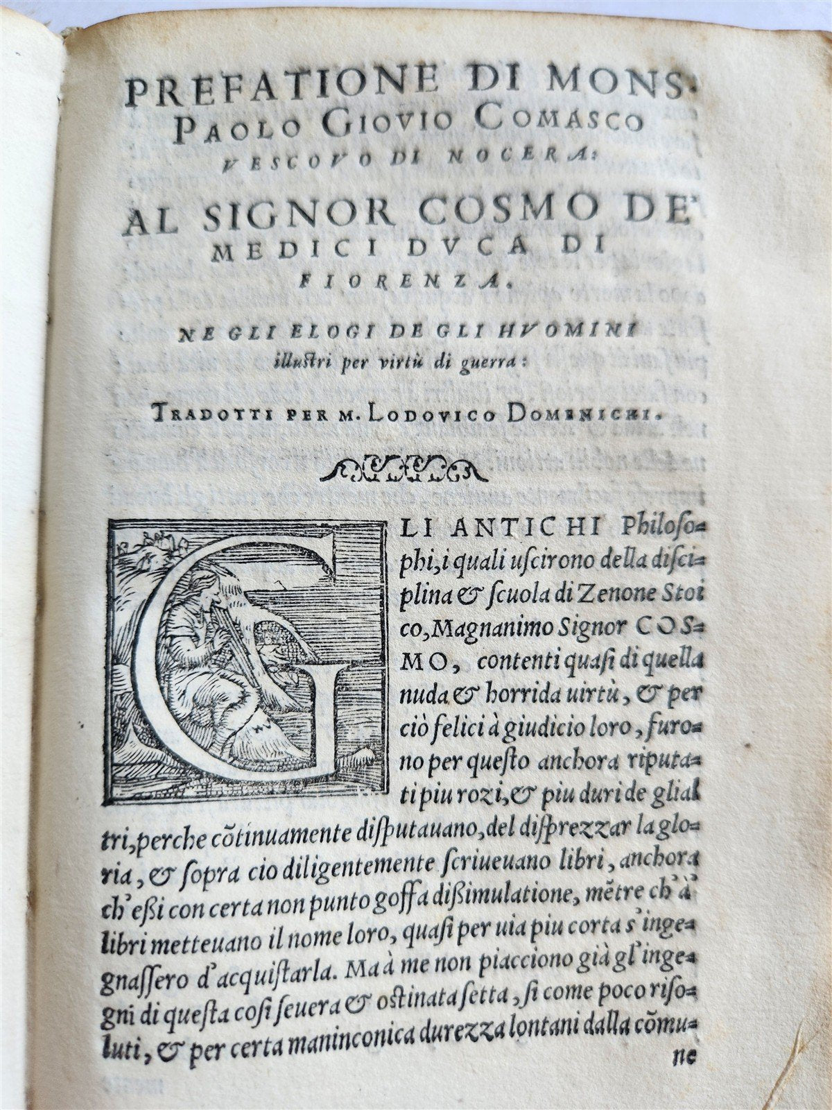 1559 HISTORY by PAOLO GIOVIO antique 16th Century VELLUM BINDING