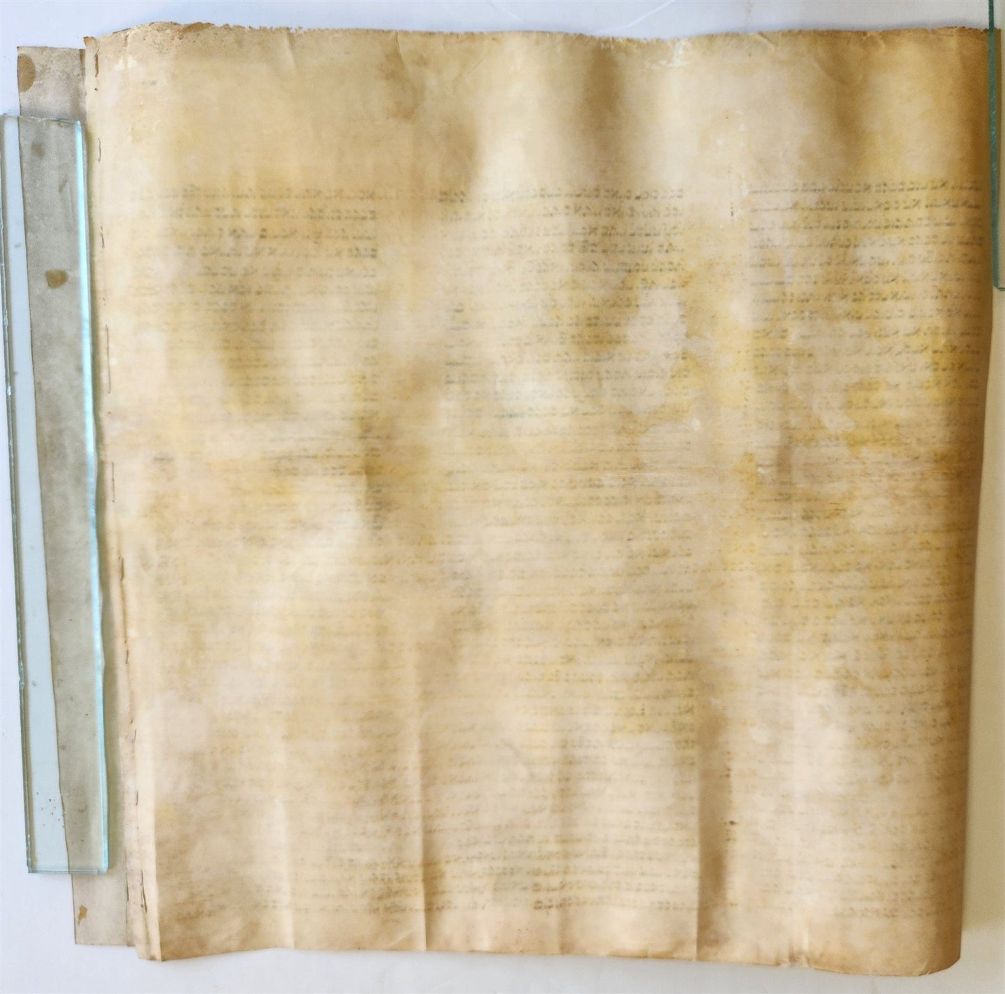 TORAH SCROLL FRAGMENT MANUSCRIPT on VELLUM 19th century ANTIQUE NUMBERS 22-24