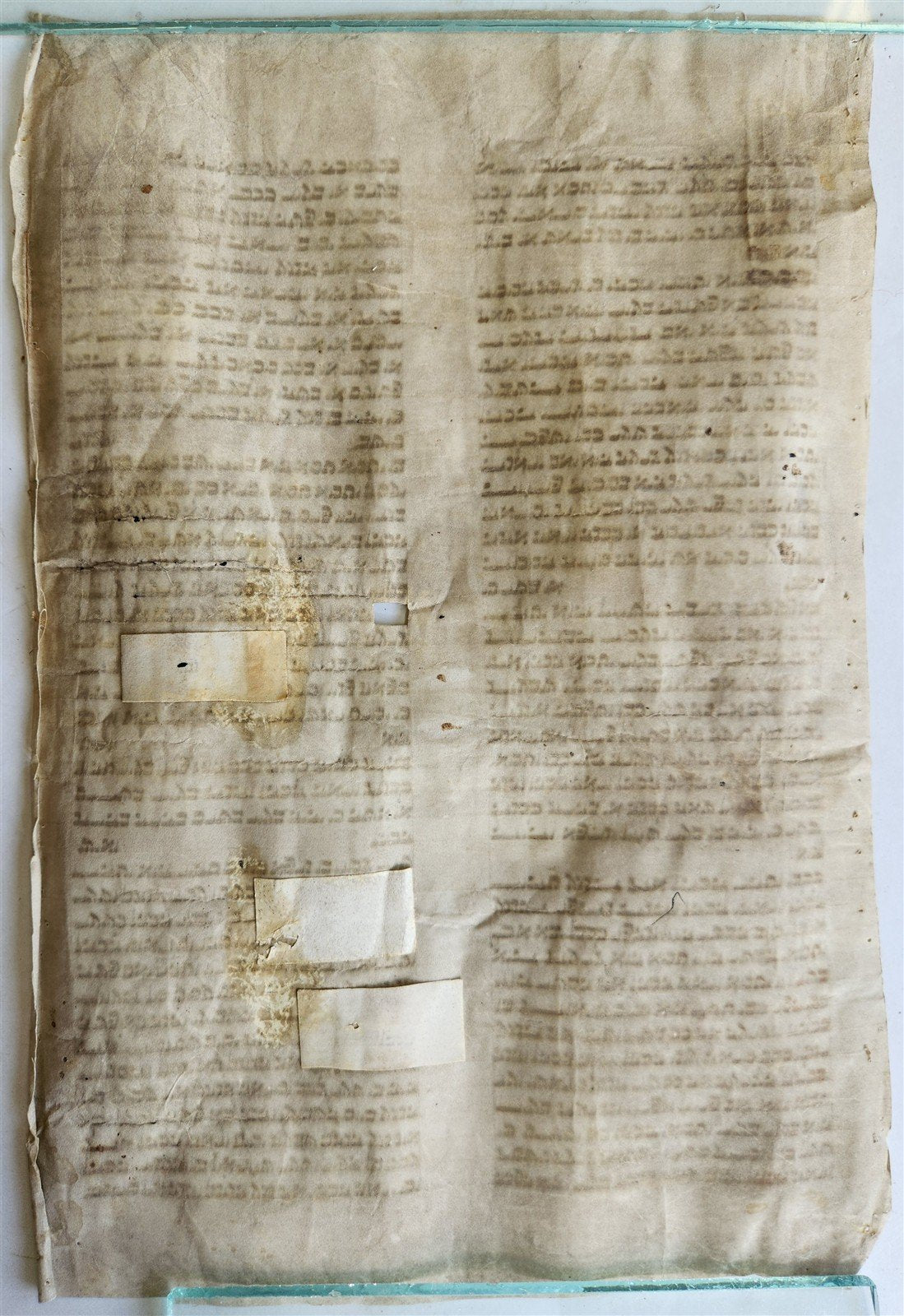 TORAH SCROLL FRAGMENT VELLUM MANUSCRIPT 19th century ANTIQUE book of LEVITICUS