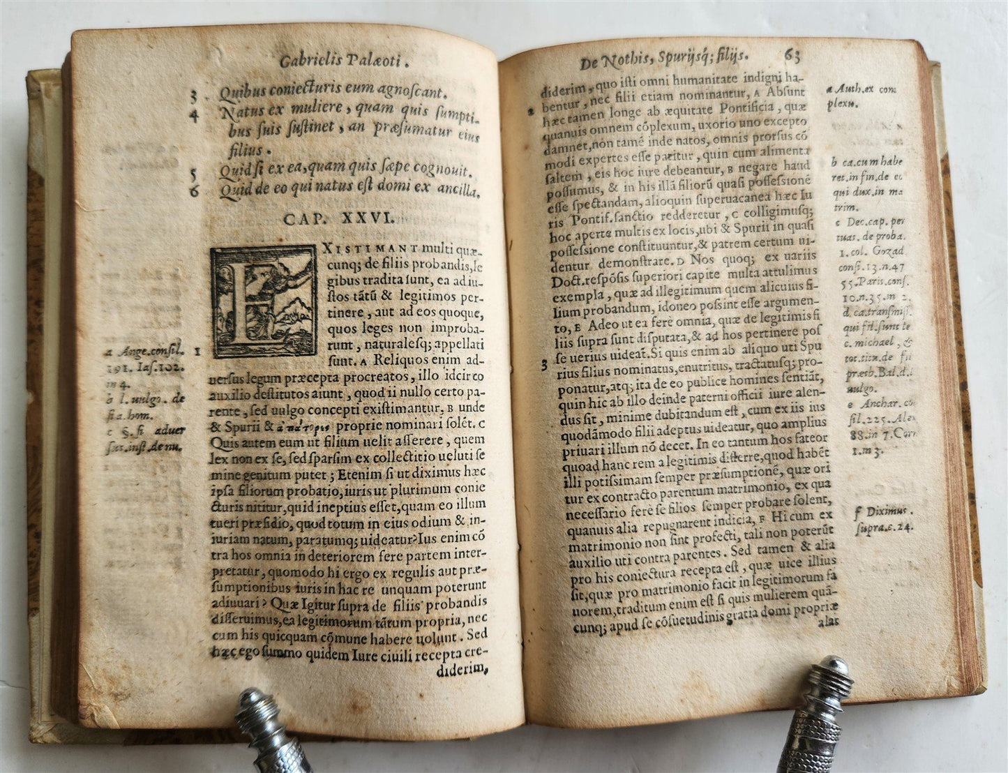 1572 CANON LAW by Gabriele Paleotti De nothis spuriisque filiis liber antique