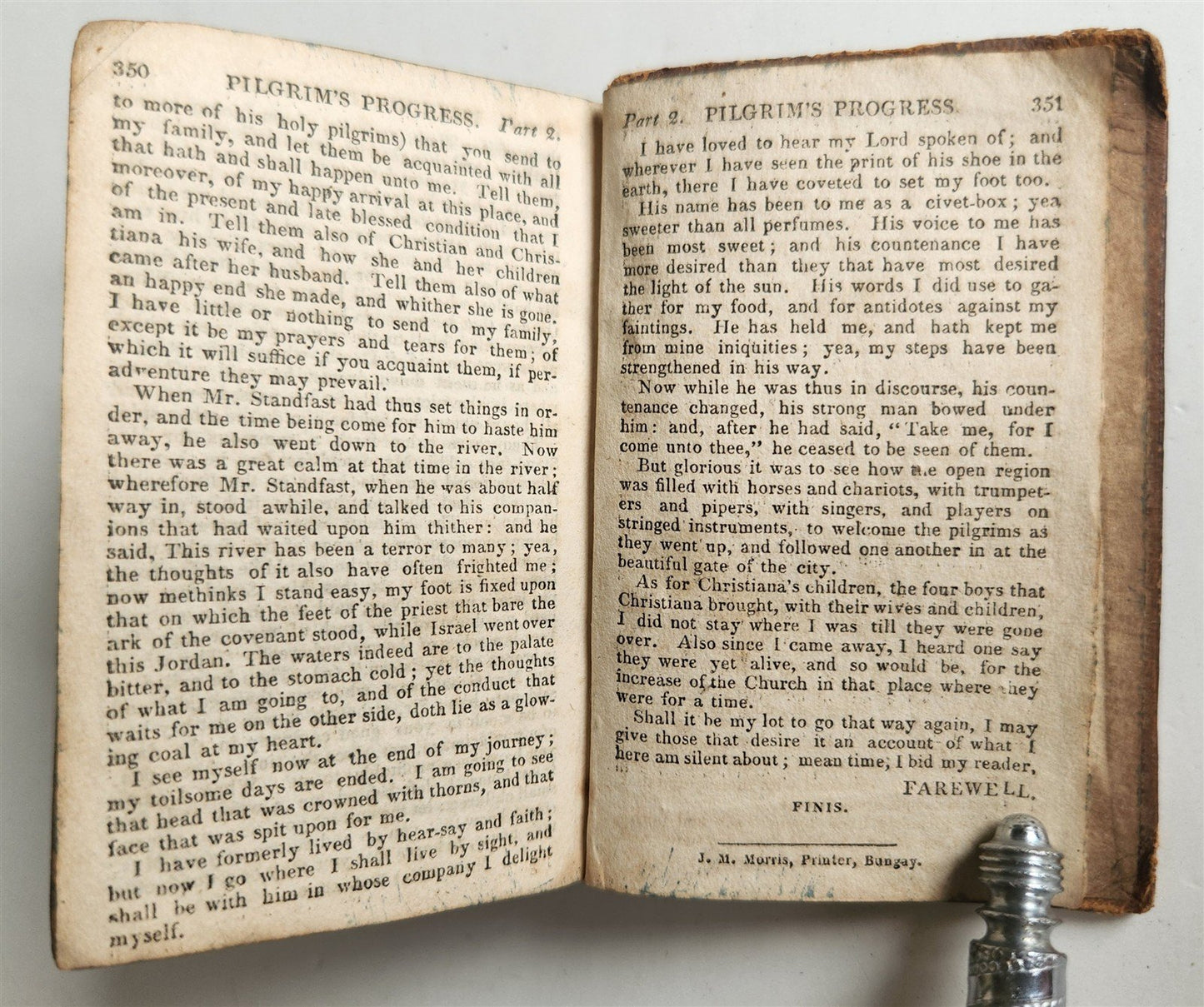 1827 MINIATURE THE PILGRIM'S PROGRESS by John Bunyan antique in ENGLISH