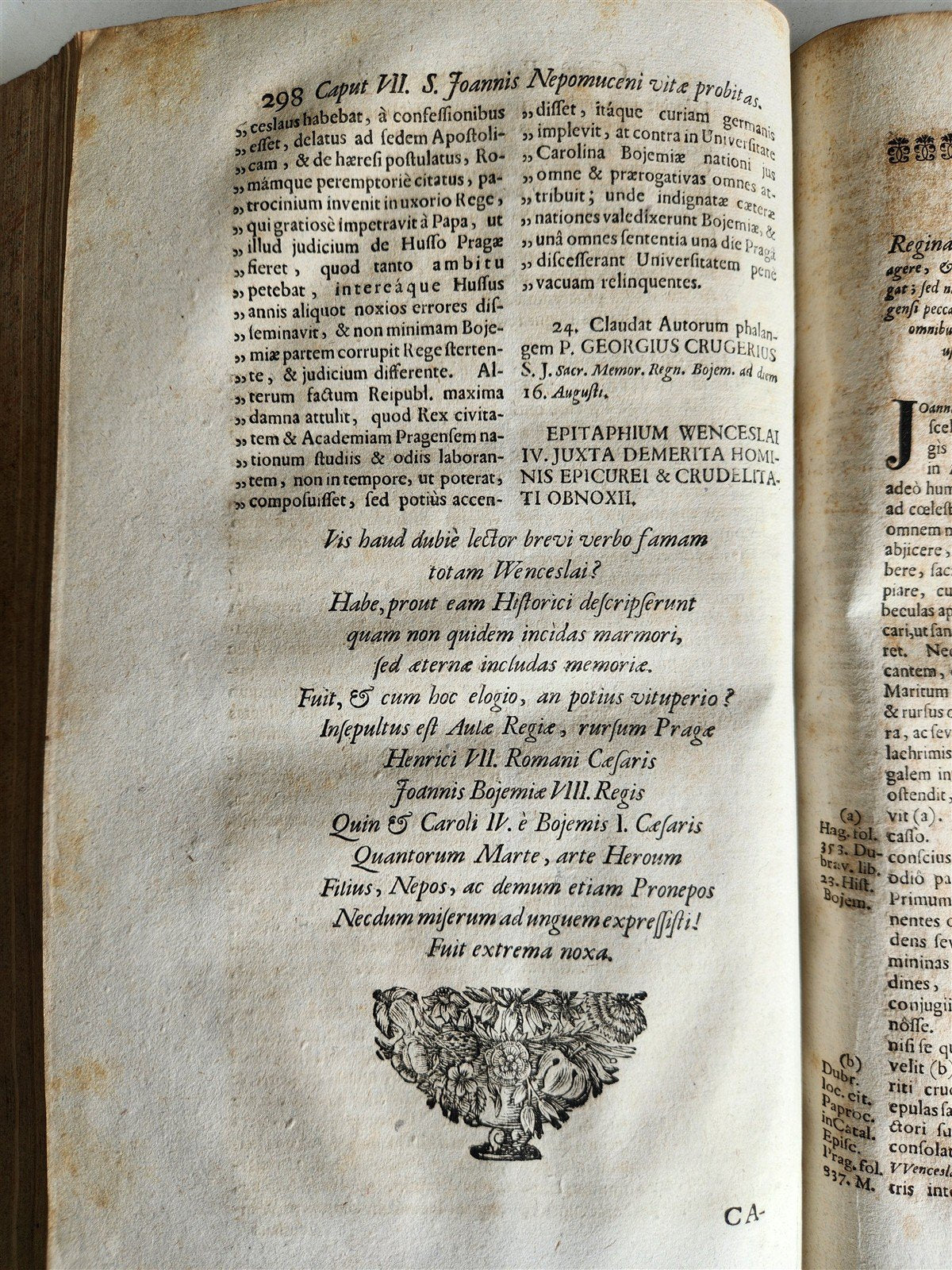 1736 LIFE MARTYRDOM of JOHN NEPOMUK PATRON SAINT of BOHEMIA antique illustrated