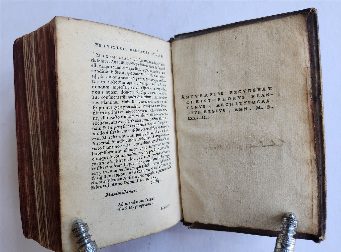 1578 JULIUS CAESAR ILLUSTRATED antique ORIGINAL 16th CENTURY PIGSKIN BINDING