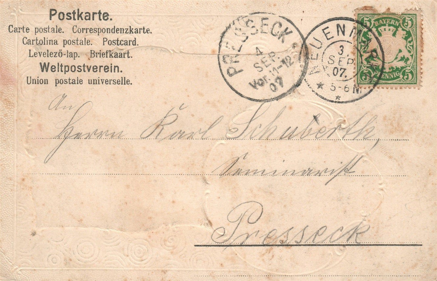 Wahnfried villa in Bayreuth of Richard Wagner GERMANY ANTIQUE POSTCARD