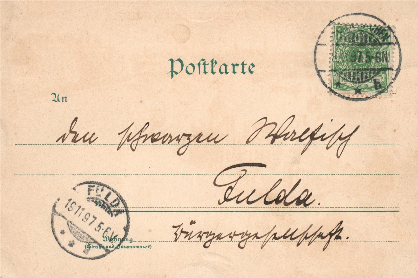 GERMANY GELSENKIRCHEN 1897 ANTIQUE POSTCARD