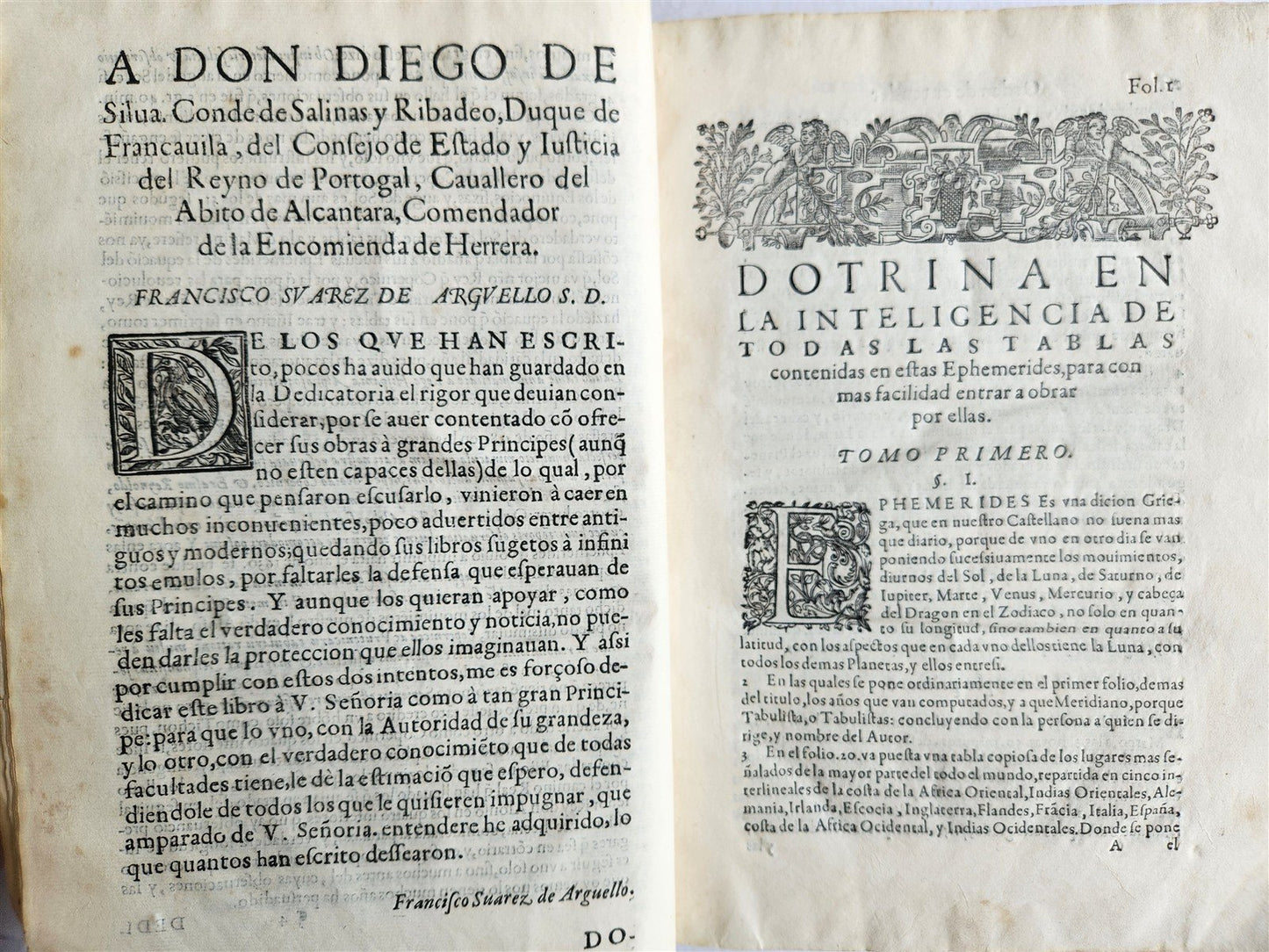 1608 Ephemerides in SPANISH Francisco de Arguello ANTIQUE astronomy astrology