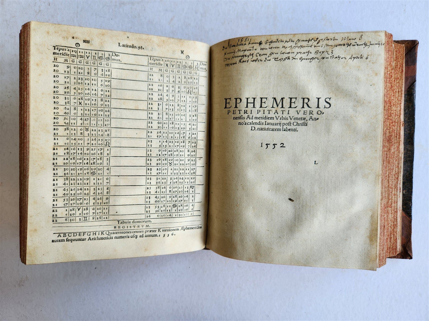 1553 Almanach Novum by Petrus Pitatus ANTIQUE astronomy astrology RARE