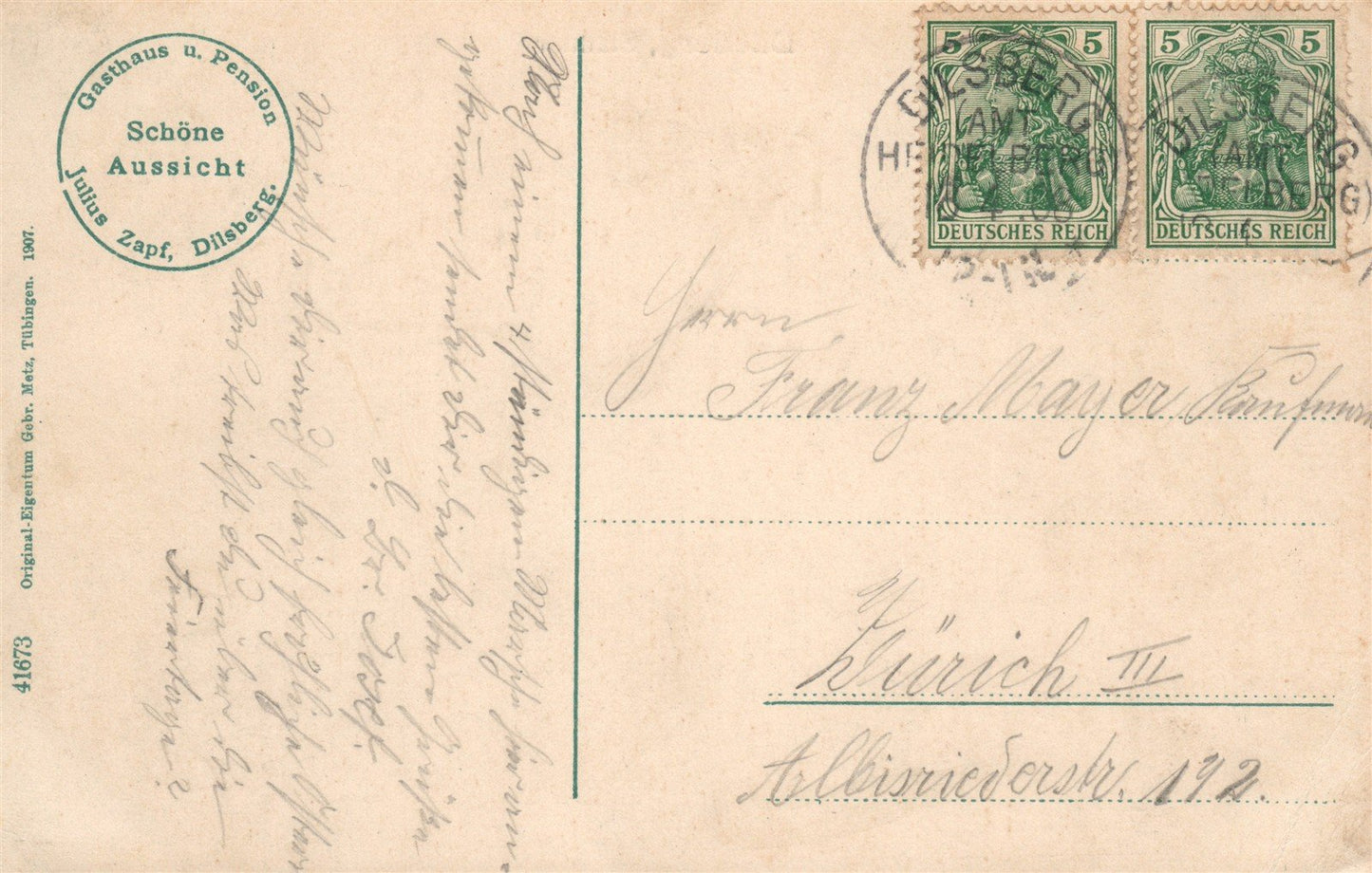 GERMANY DILSBERG STADTTOR ANTIQUE POSTCARD