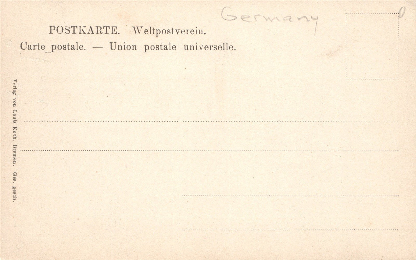 GERMANY BREMERHAVEN ANTIQUE POSTCARD