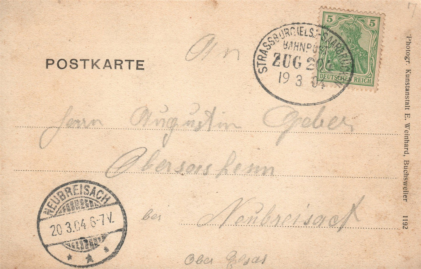 GERMANY OBERMODERN RAILROAD STATION ANTIQUE POSTCARD