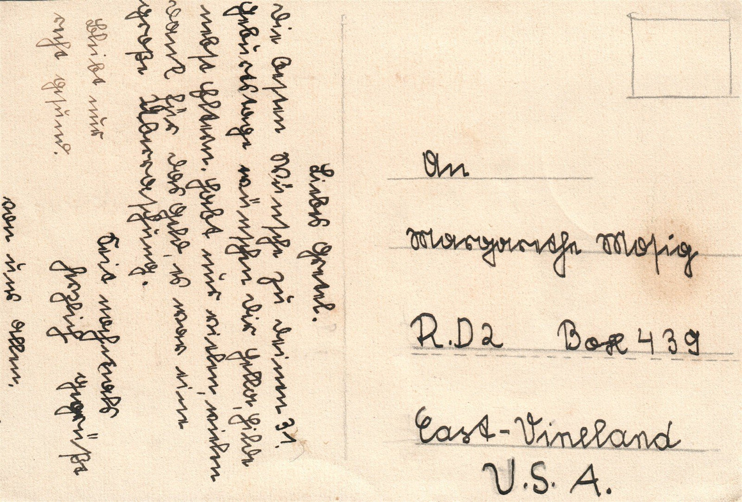 GERMAN HAND DRAWN ANTIQUE POSTCARD