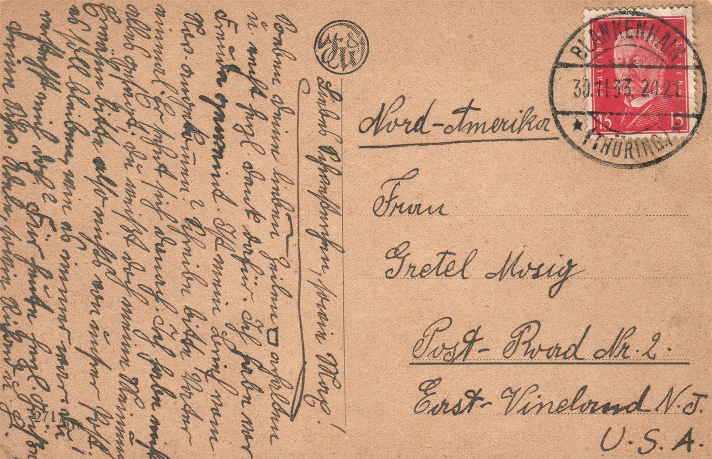 GERMANY BLANKENHAIN i. THUR ANTIQUE POSTCARD