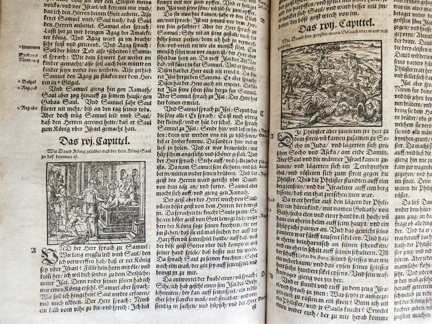 1590 BIBLE in GERMAN ILLUSTRATED by Bocksberger & J. Amman FOLIO antique GERMAN