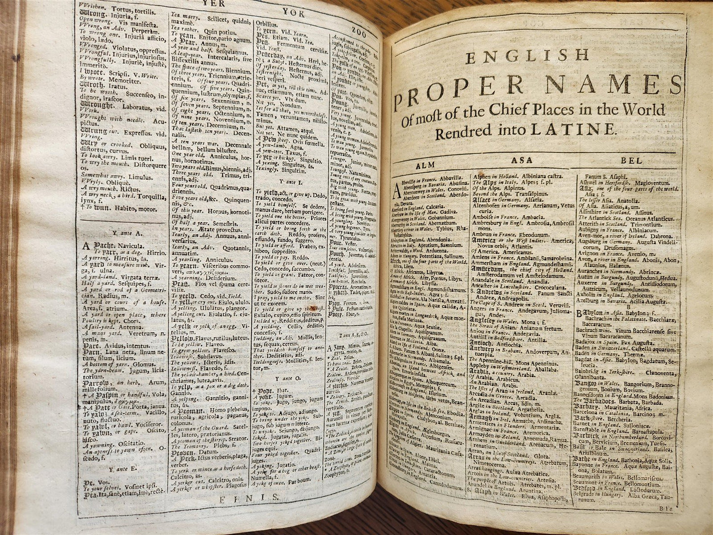 1678 LATIN DICTIONARY London ILLUSTRATED w/ MAPS antique