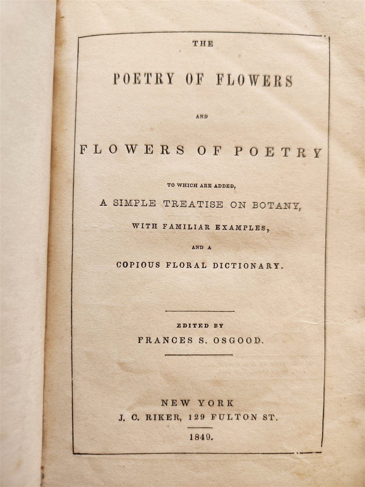 1849 THE POETRY of FLOWERS antique ILLUSTRATED