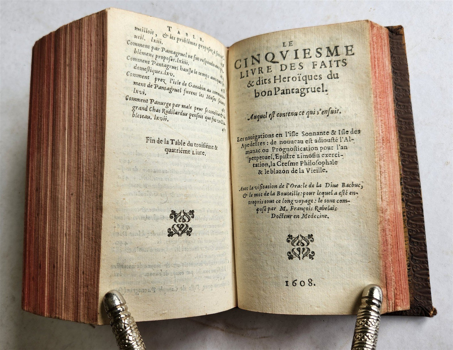 1605 Life & Heroic Deeds of Gargantua & Pantagruel by Francois Rabelais ANTIQUE