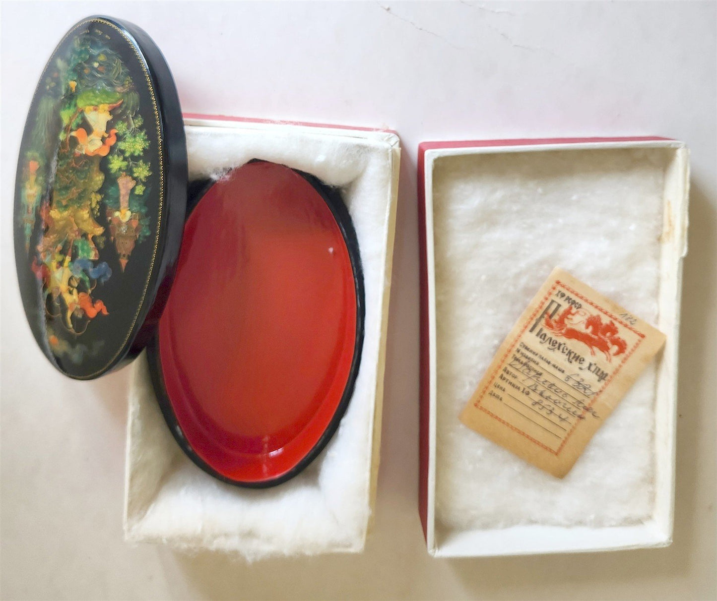 RUSSIAN PALEKH SCHOOL HANDPAINTED LACQUER BOX FROG PRINCESS vintage FINE QUALITY