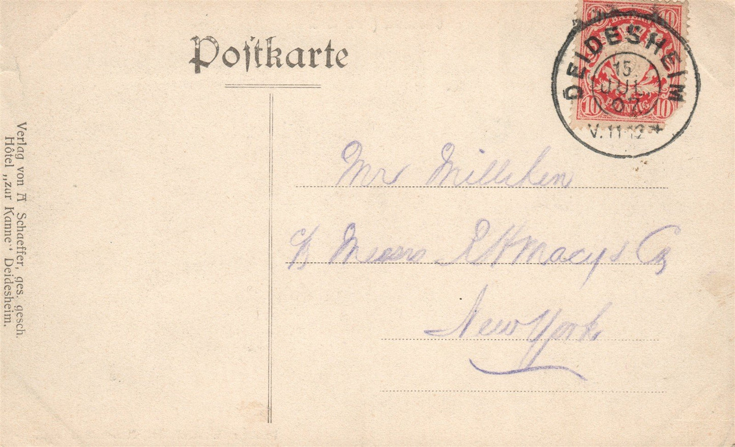 GERMANY WINZERZUG DEIDESHEIM PLATZ 1905 ANTIQUE POSTCARD