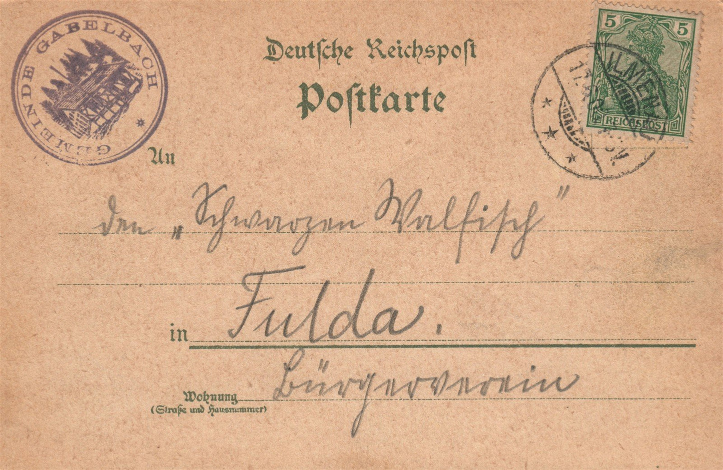 GERMANY GABELBACH ANTIQUE POSTCARD