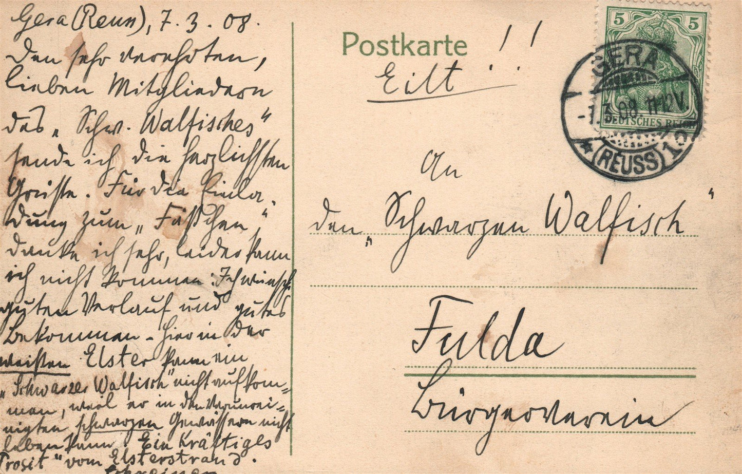 GERMANY GERA ANTIQUE POSTCARD