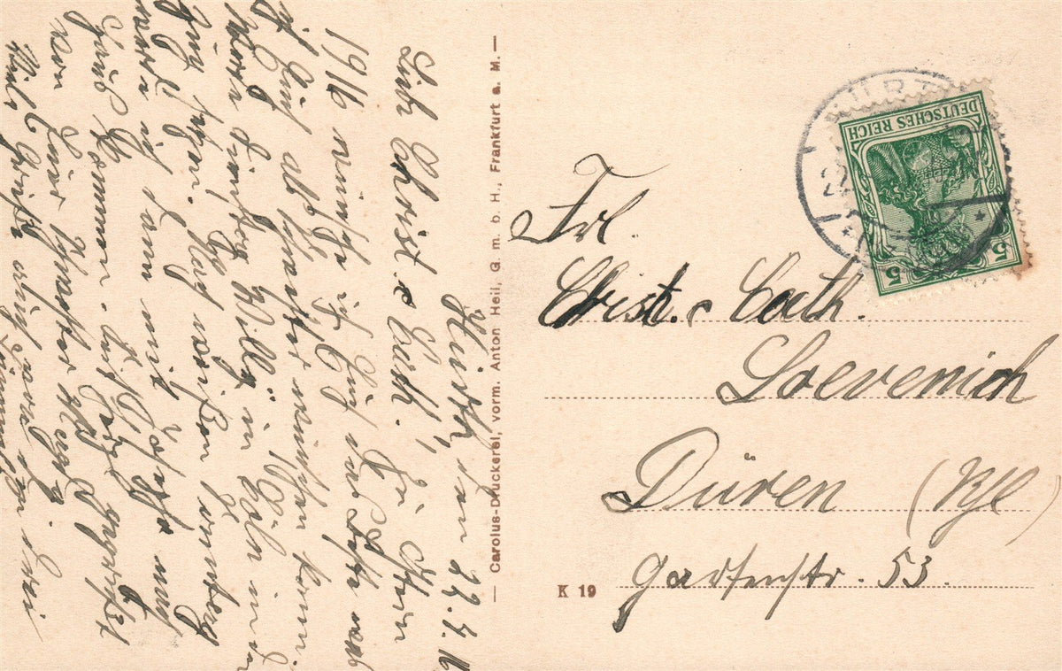 GERMANY NEUE PFARRKIRCHE IN HURTH ANTIQUE POSTCARD