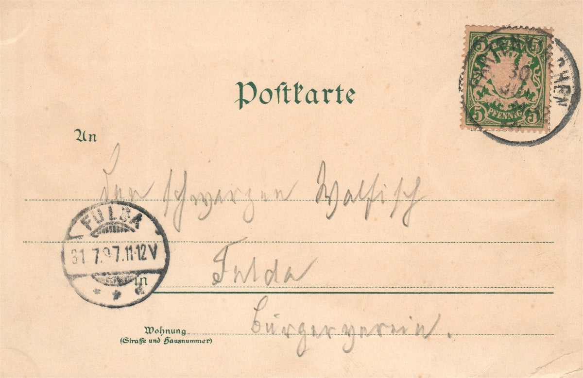 GERMANY GRUSS AUS PARTENKIRCHEN 1897 ANTIQUE POSTCARD