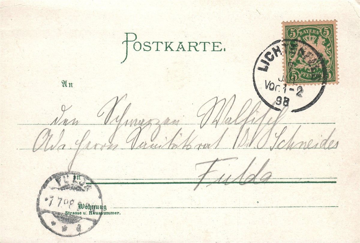 GERMANY GRUSS AUS SCHLOSS BANZ 1898 ANTIQUE POSTCARD