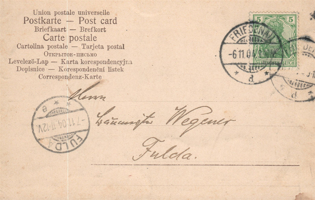 GERMANY GRUSS AUS FRIEDENAU 1904 ANTIQUE POSTCARD