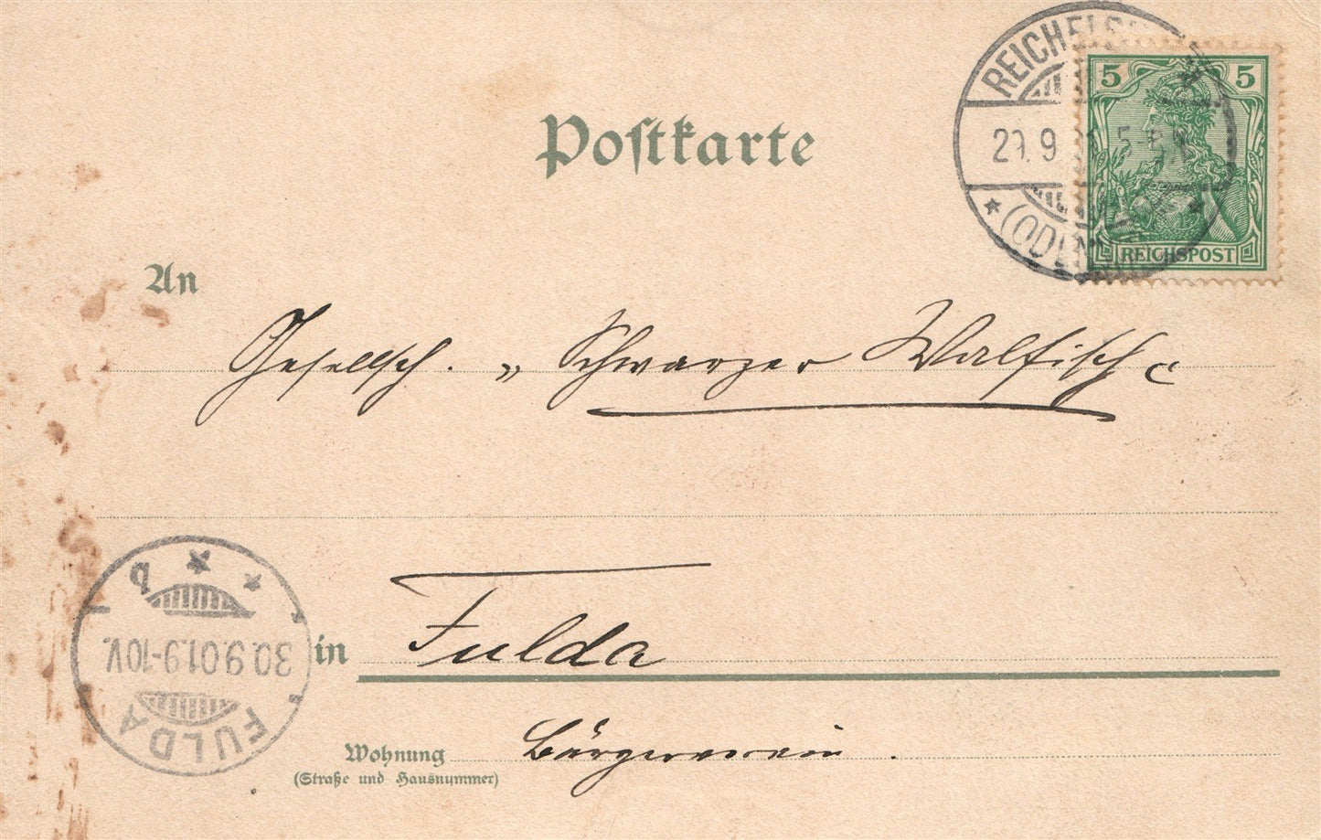 GERMANY 1901 RESTAURANT ADVERTISING ? ANTIQUE POSTCARD