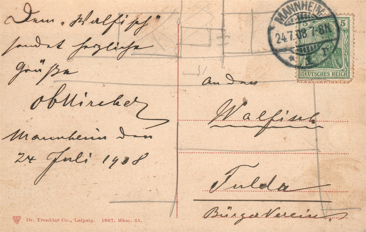 GERMANY MANNHEIM PARADEPLATZ ANTIQUE POSTCARD