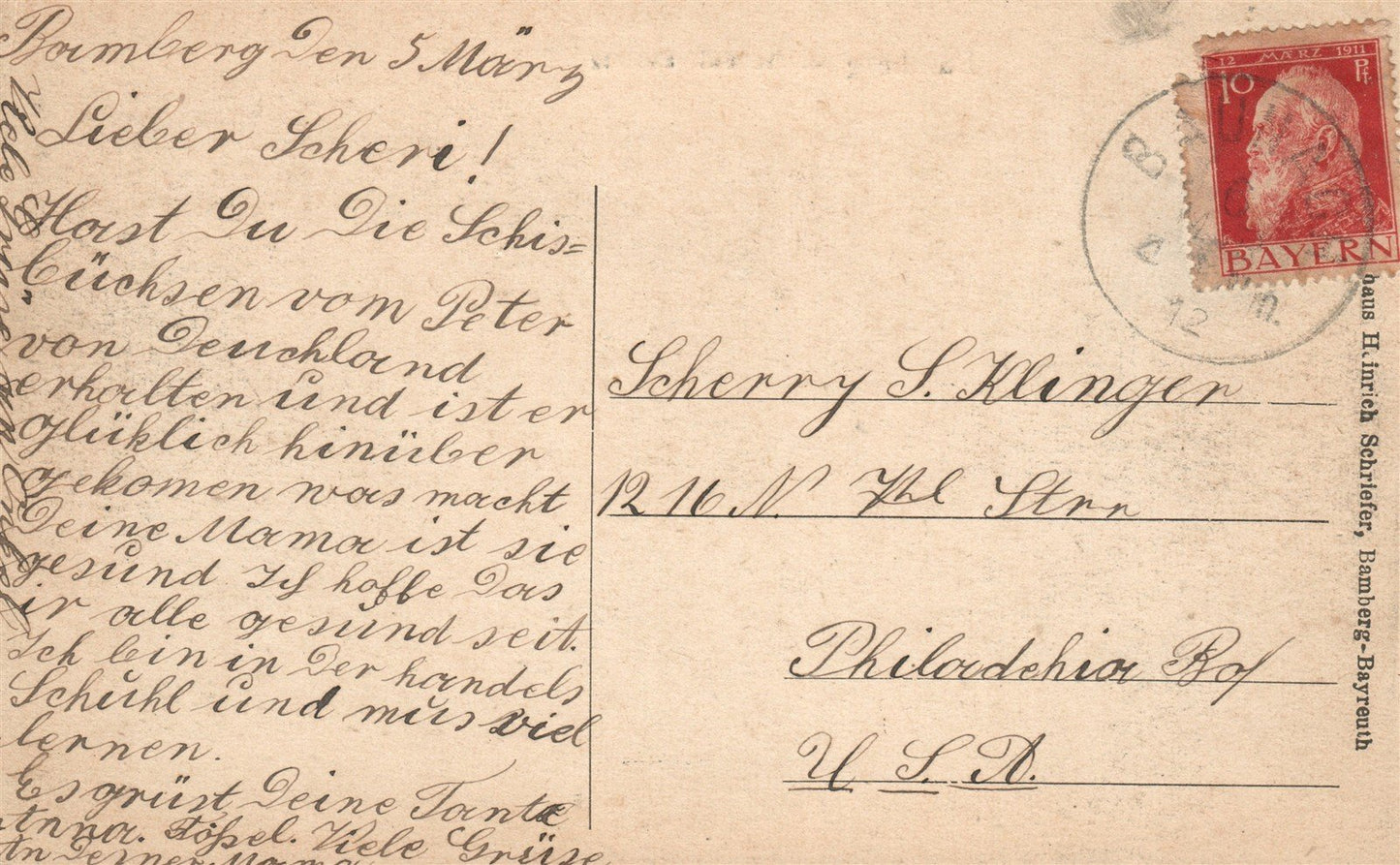 GERMANY BAMBERG SCHONLEINPLATZ ANTIQUE POSTCARD