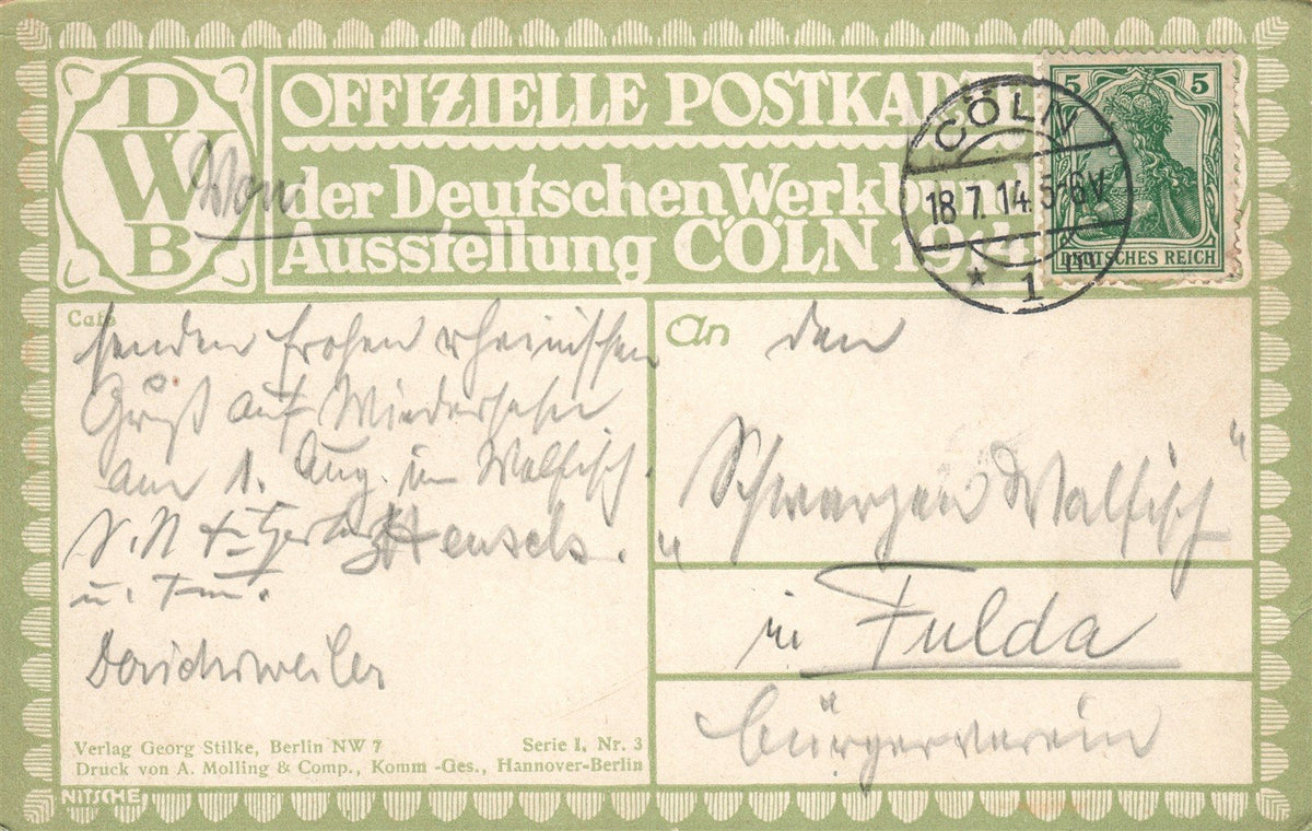 GERMANY KOLN WERKBUND EXHIBITION OFFICIAL ANTIQUE POSTCARD