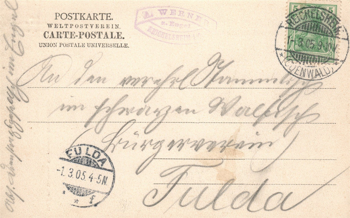 GERMANY REICHELSHEIM GOLDENEN ENGEL KARTENSAAL ANTIQUE POSTCARD