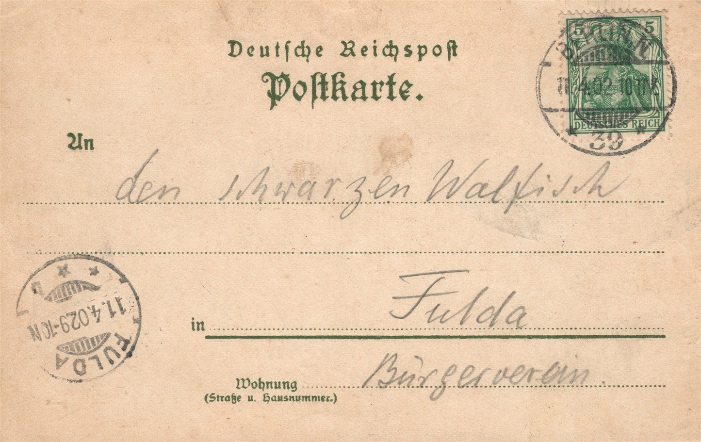 GERMANY GRUSS AUS DEM FRANCISKANER 1902 ANTIQUE POSTCARD