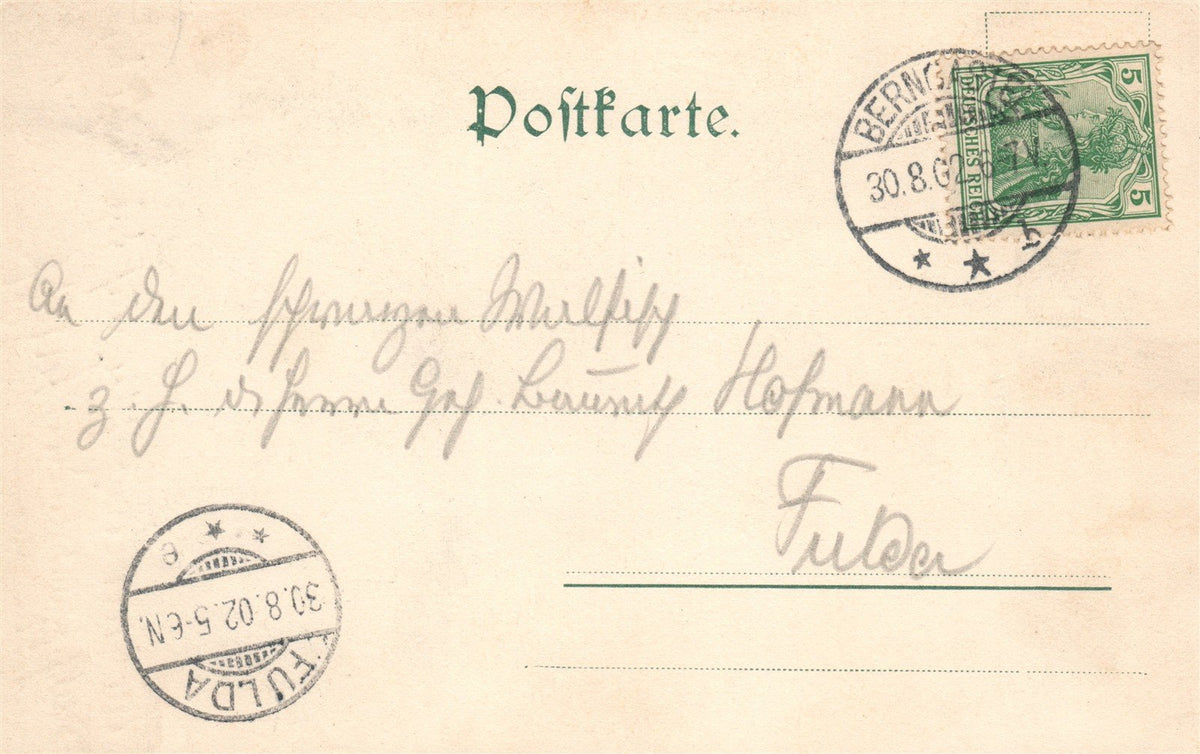 GERMANY GRUSS AUS BERNCASTEL 1902 ANTIQUE POSTCARD