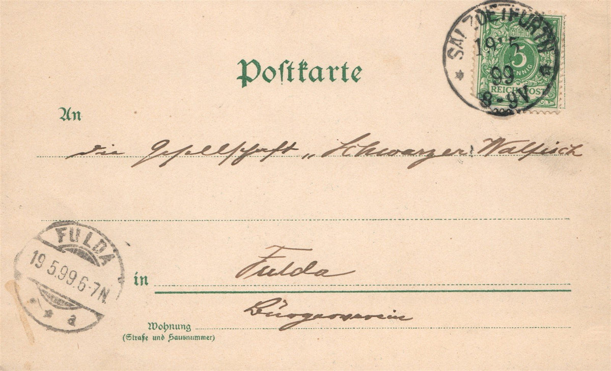 GERMANY GRUSS AUS BAD SALZDETFURTH 1899 ANTIQUE POSTCARD