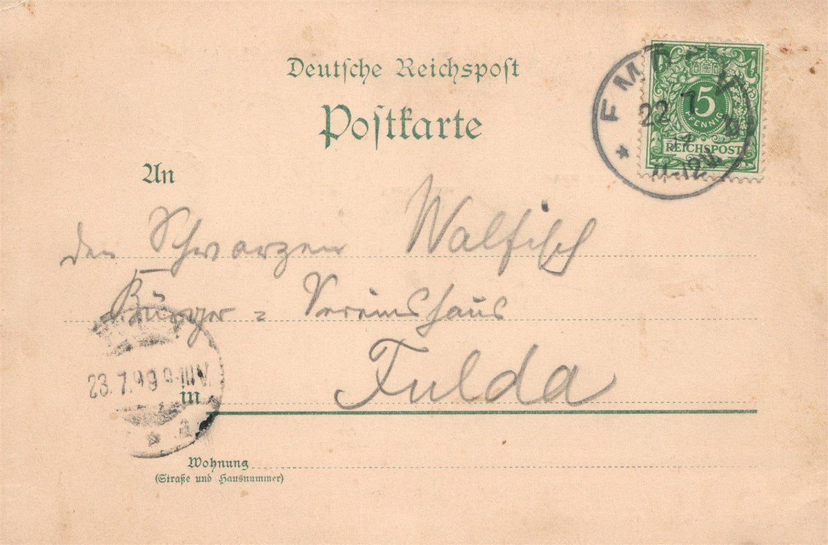 GERMANY BORKUM 1899 ANTIQUE POSTCARD